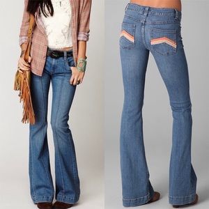 Free People La Disco flare Bottom Jeans
